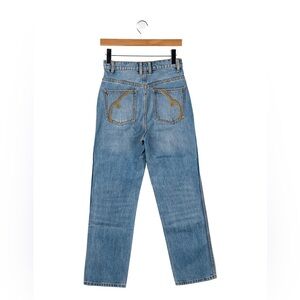 Tory Burch High-Rise Straight Leg Denim Jeans